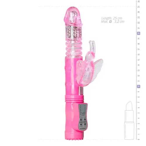EasyToys Stotende Butterfly Vibrator - Roze 4 EasyToys Stotende Butterfly Vibrator - Roze - Afbeelding 2