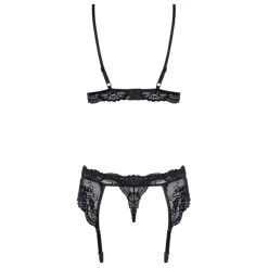 Eva Kanten Jarretel Lingerie Setje - Zwart -Verzorging Verkoop Eva Kanten Jarretel Lingerie Setje Zwart 4
