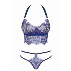 Flowlace Lingerie Setje Van Kant - Blauw 8 Flowlace Lingerie Setje Van Kant - Blauw -Verzorging Verkoop Flowlace Lingerie Setje van Kant Blauw 3