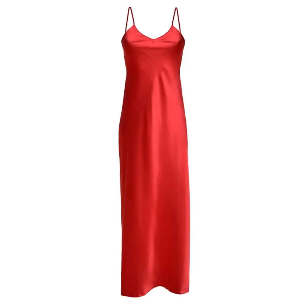Iga Satijnen Neglige - Rood 4 Iga Satijnen Neglige - Rood - Afbeelding 2