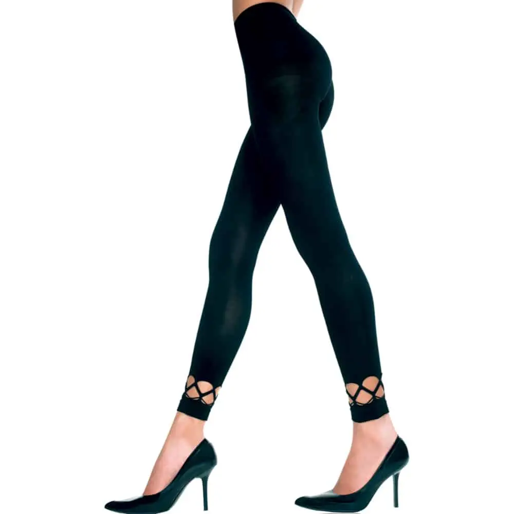 Lange Legging Met Opengewerkte Onderkant - Zwart 3 Lange Legging Met Opengewerkte Onderkant - Zwart