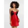 Liwia Sexy Slipdress Satijn Met Voorgevormde Cups Bedekt Met Kant - Rood -Verzorging Verkoop Liwia Sexy Slipdress Satijn met Voorgevormde Cups Bedekt met Kant Rood