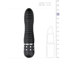 Mini Vibrator Geribbeld - Zwart -Verzorging Verkoop Mini Vibrator Geribbeld Zwart 2