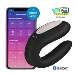 Verzorging Verkoop -Verzorging Verkoop Satisfyer Double Joy Koppel Vibrator met App Zwart