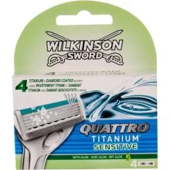 Wilkinson Quattro Titanium Sensitive Scheermesjes 4 Stuks